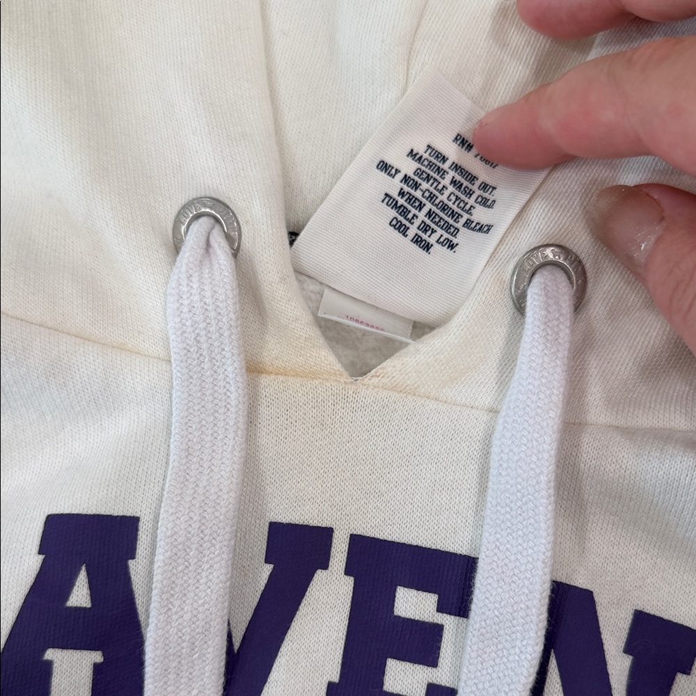 Baltimore Ravens White and Purple Hoodie VS small - Picture 3 of 6